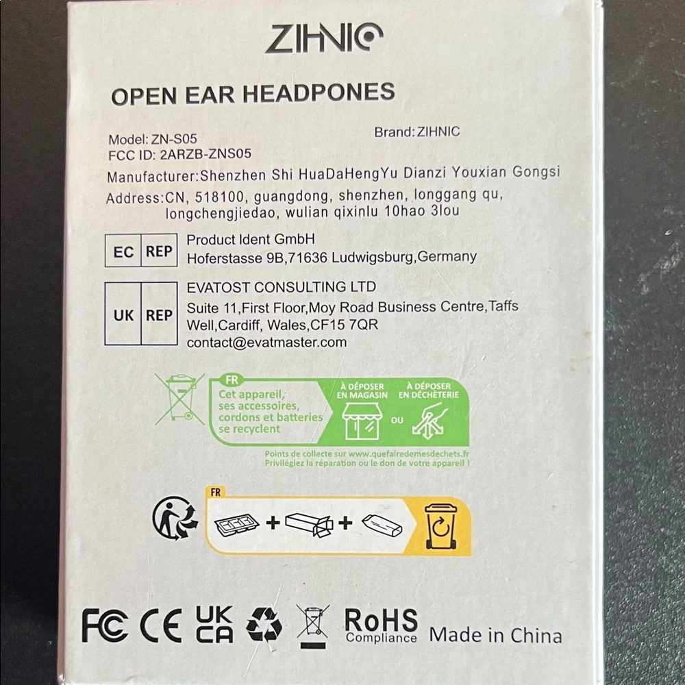 Open Free ZN-S05 Black Wireless Headphones